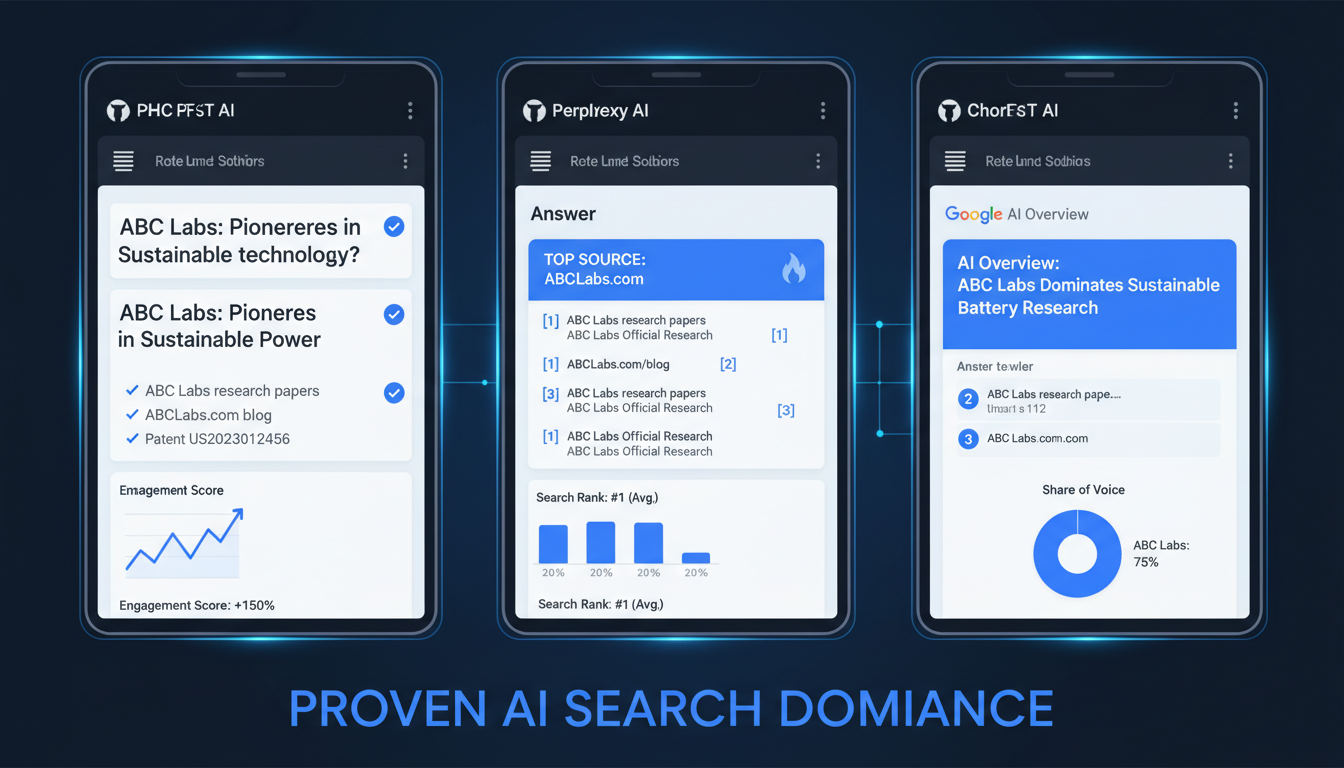 Client content appearing in ChatGPT, Perplexity, and Google AI results