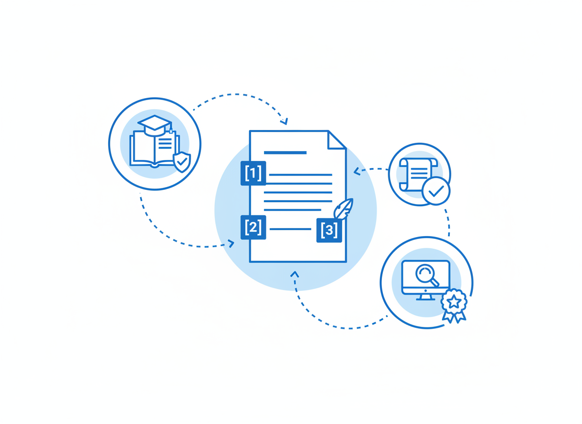 Properly cited content with authoritative references for AI search engine trust