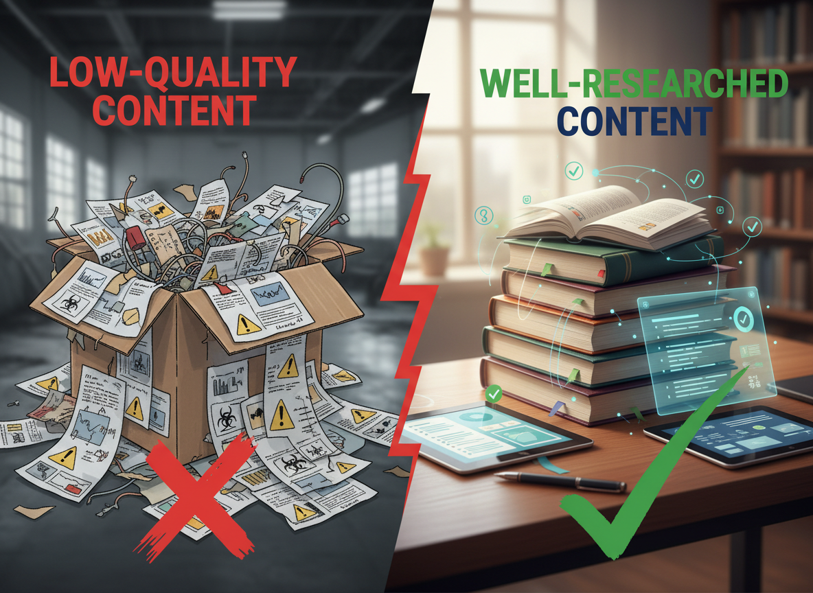 Quality vs quantity comparison visual
