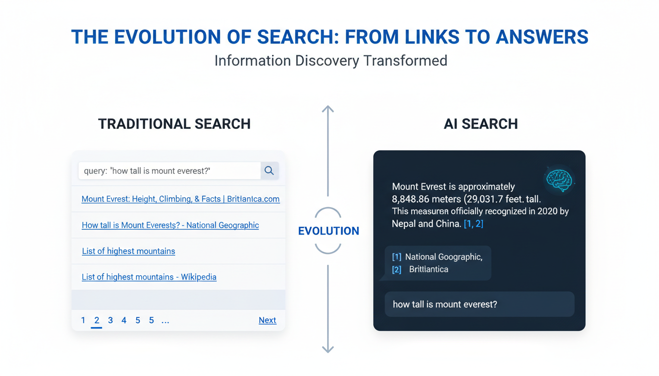 Evolution from traditional search to AI search