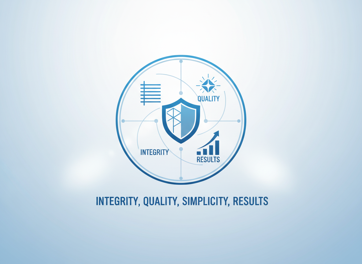Core values: integrity, quality, simplicity, results